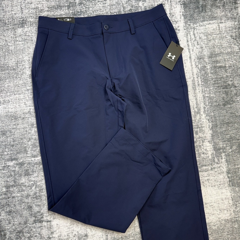 Under Armour Match Play Golf Pants Mens 36x30 Navy Blue Tapered Performance NEW